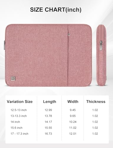 DOMISO Laptop Case Laptop Sleeve Cover Compatible with 14 inch MacBook Pro M4/M3/M2/M1 Pro/Max 2024-2021, Compatible with 13.3 inch HP Dell ASUS Lenovo Notebook, Water-Resistant Bag with Pocket, Pink - color: Pink, size: 13-13.3 inch
