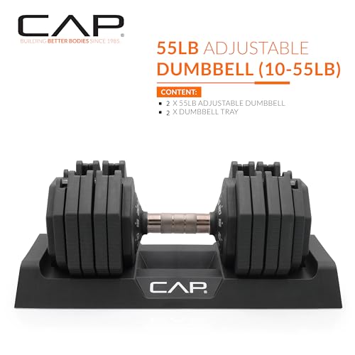 CAP ADJUSTABELL Adjustable Dumbbell Weights - Singles & Pairs | 12.5 lb, 25 lb & 55 lb | Multiple Handle Options - size: 55 lb - Copper Handle, style: Pair