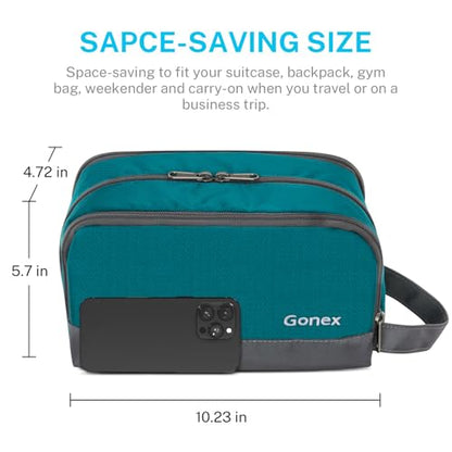 Gonex Travel Toiletry Bag Nylon, Shaving Bag Toiletry Organizer Peacock Green - color: Peacock Green