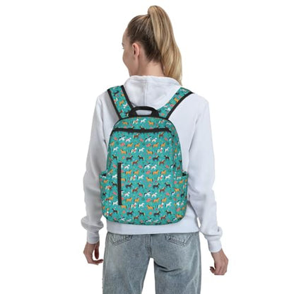 Travel Daypack Floral Farm Animal Pets Flowers Horses, Quick-Access Pocket, Side Bottle Holder, for Active Adults - color: Picture (830)
