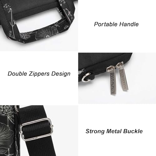 MOSISO Laptop Bag for Women 15.6 inch, 15-16 inch Computer Bag Compatible with MacBook Air 15 inch/Pro 16 inch, HP Dell Lenovo Asus Notebook, Laptop Messenger Shoulder Sleeve with Strap, Retro Flower