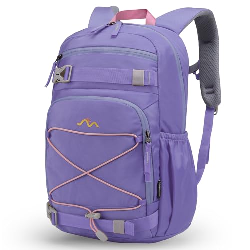 MOUNTAINTOP 18L Kids Backpack, Lightweight Children Daypack for Boys Girls, School Bag with Chest Strap, 29 * 16 * 45CM - color: Purple
