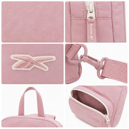 Reebok Unisex Crossbody Bag - Convertible Compact Durable Cross Body Bag for Women and Men - Gym and Travel Essentials, Size One Size, Mikayla Ashen Lilac - color: Mikayla Ashen Lilac