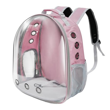 Cat Backpack, Airline Approved Bubble Carrying Bag for Small Medium Dogs Cats, Space Capsule Pet Carrier Dog Hiking Backpack Travel Carrier (Pink) - color: Pink