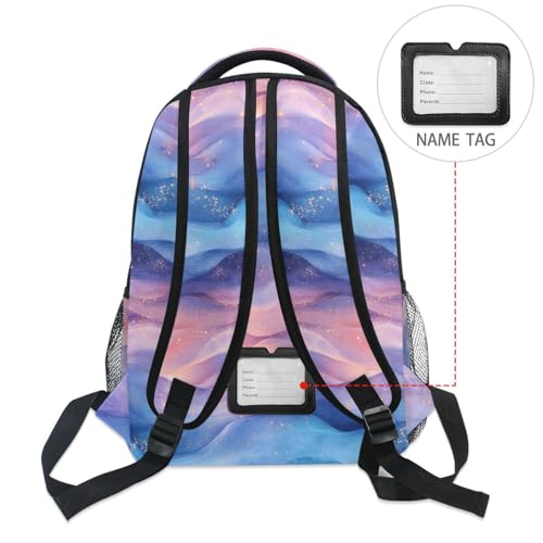 School Backpack for Teacher Nurse Waterproof Carry On Backpacks with Chest Strap for Travel Trip Blue Purple - color: Multicolor09