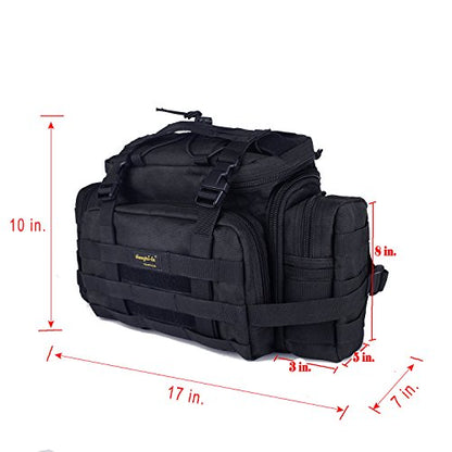 SHANGRI-LA Tactical Range Bag Outdoor Sling Backpack Hiking Fanny Waist Pack - color: Black(large)