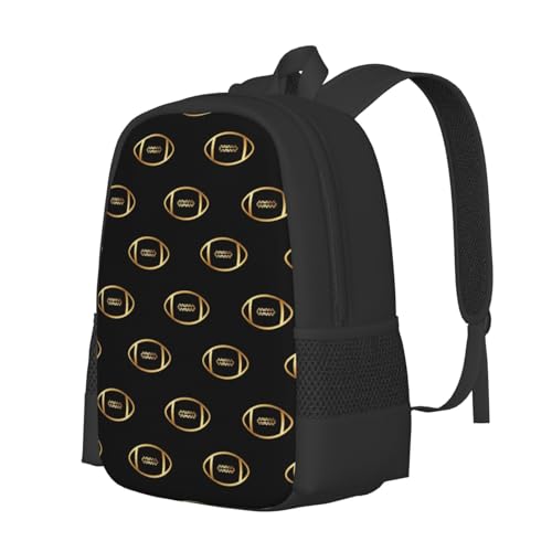Sturdy Polyester Shoulder Pack American Football Gold, Anti Theft Spacious Camping Rucksack Casual Daily Bag for Men Women Fitness Outdoor Activity - color: Design (549)