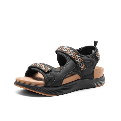 DREAM PAIRS Women's Walking Sandals Arch Support Orthopedic Recovery Hiking Sandals Thick Athletic Cushion Adjustable Strap for Plantar Fasciitis - color: Black, size: 6