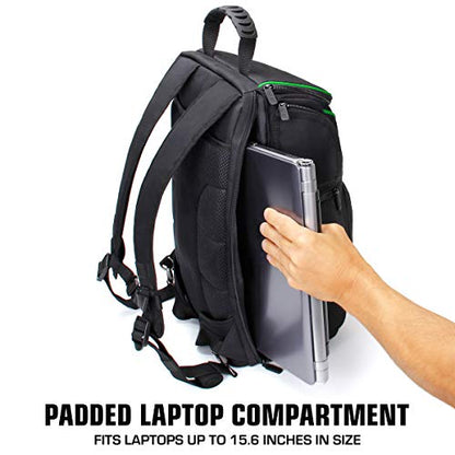 USA Gear Camera Backpack for Photographers DSLR/SLR/Mirrorless Camera Bag with Laptop Slot, Rain Cover, Tripod Holder - color: Green