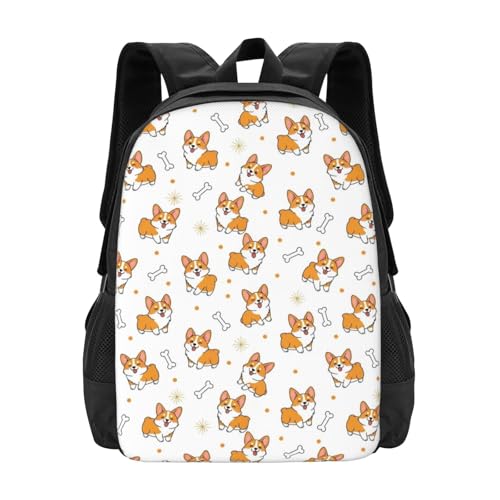 Versatile Sports Rucksack Cute Corgi Dog, Durable Anti Theft Big Storage Travel Backpack for Running Cycling Gym Outdoor Casual Outing - color: Design (401)
