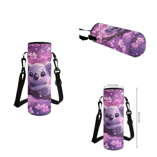 Cherry Blossom Koala Backpack for Girls Kids Backpack with Lunch Box Water Bottle Bag and Soft Pencil Pouch 4Pcs Set 17" Bookbag with Large Front Pocket for School Sturdy Elementary School Bag - color: Cherry Blossom Koala