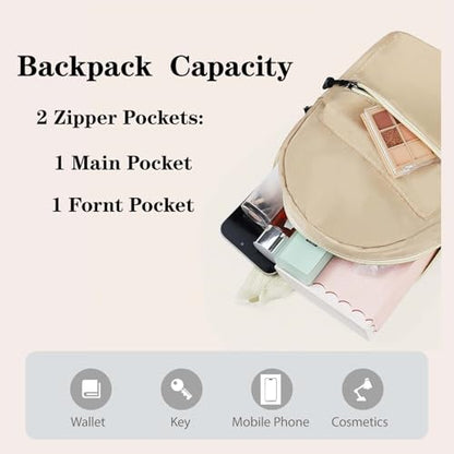 Small Backpack for Women and Girls, Mini Backpack Purse Stylish Lightweight Backpacks Casual Womens Backpacks with 2 Pockets (Brown) - color: Brown
