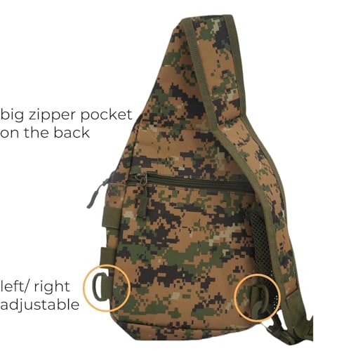 Sling Bag Crossbody Backpack for Men Women Travel Outdoor Camping (Jungle camouflage) - color: Jungle Camouflage