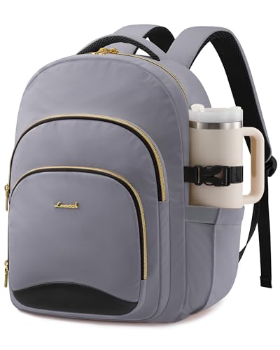 LOVEVOOK Laptop Backpack for Women, 15.6-Inch Work Backpack, College Bookbag Casual Personal Item Travel Bag Business Computer Daypack for Teacher Nurse, Gift - color: Grey, size: 15.6 Inch