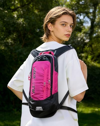Croogo Hydration Packs,Hydration Backpack with 2L Hydration Bladder,Bicycle Daypack Waterproof Breathable Bag for Climbing - color: Ot04-rose Red-sd
