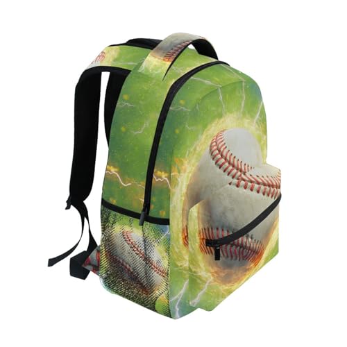 susiyo Baseball with Lightning School Backpack Bookbag Lightweight College Back Pack Travel Camping Casual Daypack for Teens Girls Boys Women Men - color: Baseball With Lightning