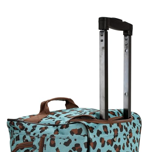 Rockland Rolling Duffel Bag, Black, 22" - color: BLUELEOPARD, size: 22"