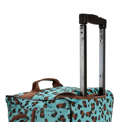 Rockland Rolling Duffel Bag, Black, 22" - color: BLUELEOPARD, size: 22"