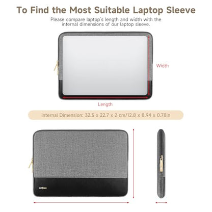 Laptop Case 13.3 inch, 13-13.3 inch Laptop Sleeve Compatible with MacBook Air M4 M3 M2 M1 2025-2018 / Pro M2 M1 2025-2016, HP Dell ASUS Lenovo Acer, Water-Resistant Computer Case Bag - color: Gray&Black Color Blocking, size: 13-14 inch