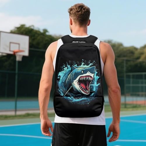 Basketball Backpack With Separate Ball Compartment And Shoes Fit Basketball Volleyball Football - color: Shark