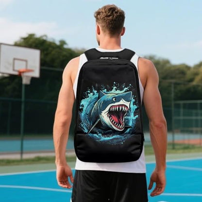Basketball Backpack With Separate Ball Compartment And Shoes Fit Basketball Volleyball Football - color: Shark
