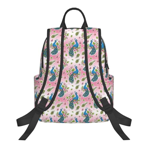 Casual Travel Rucksack Beautiful Peacock Pink, Self-Standing, Mesh Side Pockets, for Cycling & Weekends - color: Picture (48)