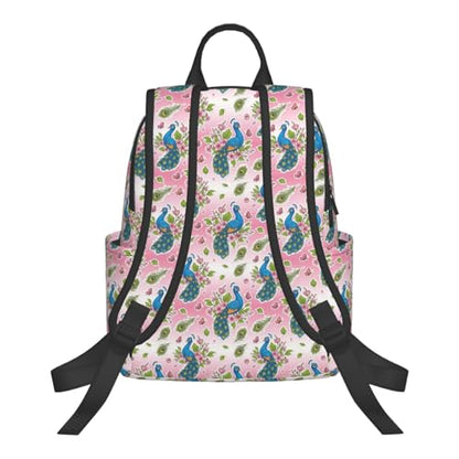 Casual Travel Rucksack Beautiful Peacock Pink, Self-Standing, Mesh Side Pockets, for Cycling & Weekends - color: Picture (48)