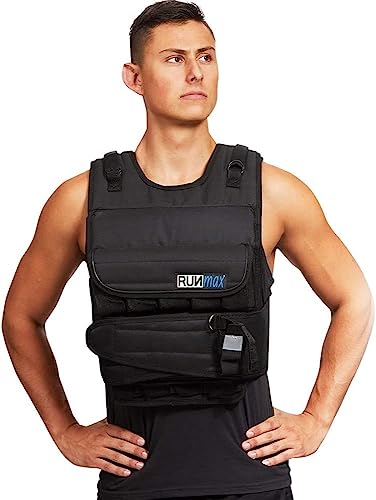 RUNmax 20LBS - 150LBS Adjustable Weighted Vest Wtih Shoulder Pads Option for Men and Women - size: 120 lbs WITHOUT SHOULDER PADS
