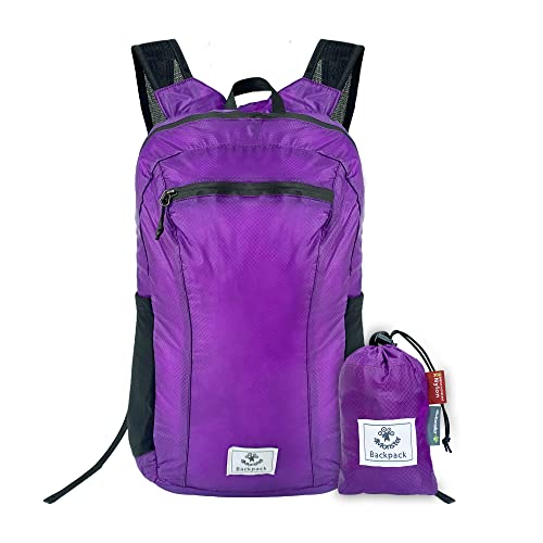 4Monster Hiking Daypack,Water Resistant Lightweight Packable Backpack for Travel Camping Outdoor - color: Purple, size: 32L