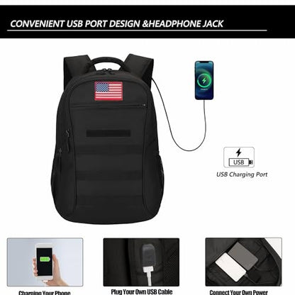 4land Camo Backpack for Boys,Army Boys Backpacks for Elementary Middle School Military,Camouflage Bookbag 40L - color: A-black