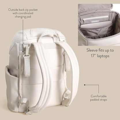 Itzy Ritzy Belong Bucket Backpack – Lightweight Diaper Bag Backpack Featuring 16 Pockets, Bucket Top Opening, Stroller Straps & Changing Pad – Organized and Stylish Everyday Family Backpack (Cream) - color: Bone