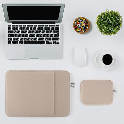RAINYEAR 13 Inch Laptop Sleeve Compatible with 13.3" MacBook Air/Pro M1 M2 M3 M4 M5 A3449 A3240 A3113 A2681 A2338 Case Cover Bag with Front Pocket Accessories Pouch (Khaki) - color: Khaki, size: 13"