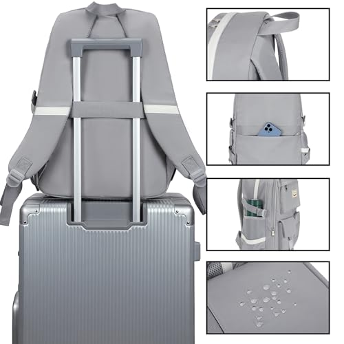 Classic Diamond School Backpack for Girls Laptop Backpack Cute Bookbag Kawaii College Backpack School Backpacks for Teens Girls Student (Grey) - color: Grey