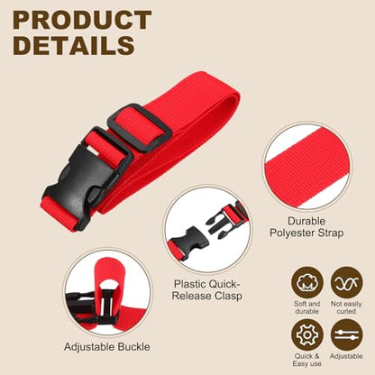 PATIKIL Utility Straps with Quick Release Buckle, (1 Inch x 2 Feet, Red) (3 Pcs) Adjustable Luggage Polyester Straps Backpack Webbing, Suit for Sleeping Bag/Camping/Hiking - color: Red, size: 1 Inch x 2 Feet
