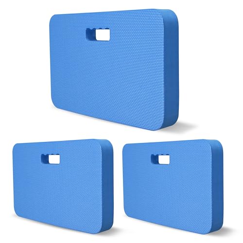 Gardzen 3-Pack Extra Thick Garden Kneeling Pad, EVA Foam Kneeler Pad for Gardening, Baby Bath, Yoga, Pilates, Exercise, 18" x 11" x 1.5", Blue - size: 18" x 11" x 1.5" - 3 Pack