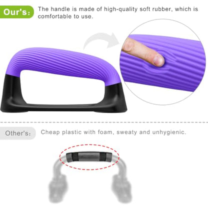 Kipika Push Up Bars, Pushup Stands With Thickened Soft Plastic Handle, Stable and Non-Slip Base, Pushup Handles Perfect for Floor Strength Training - color: F: Black & Purple
