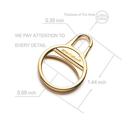 Zpsolution Gold Zipper Tab Replacement Ring Pull Repair for Broken and Missing Zipper Pulls on Luggage, Suitcase, Jacket, Backpacks, Coat, Boots - color: 4 gold