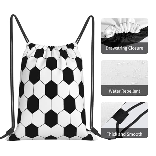Soccer Football Ball Drawstring Bag Sport Gym Backpack Beach Travel Sack Draw String Yoga Bag For Men Women - color: Soccer Football Ball