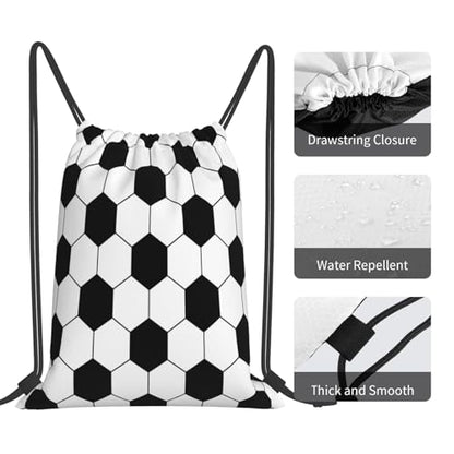 Soccer Football Ball Drawstring Bag Sport Gym Backpack Beach Travel Sack Draw String Yoga Bag For Men Women - color: Soccer Football Ball