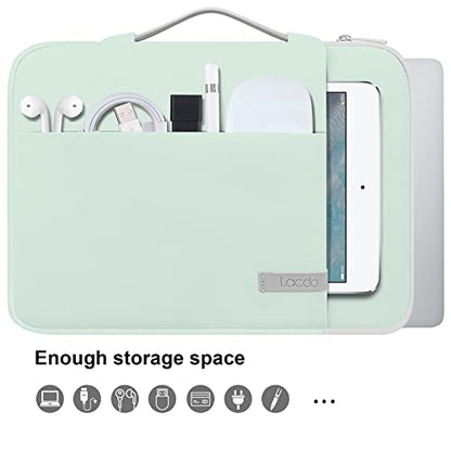 Lacdo 360° Protective Chromebook Case 11 Inch Laptop Sleeve for 11 Inch Acer HP Lenovo Dell Samsung ASUS Chromebook Spin 311, 13 Inch Microsoft Surface Pro 11th Copilot+PC/10/9/8/X Computer Bag, Green - color: Green, size: 11-11.6 Inches