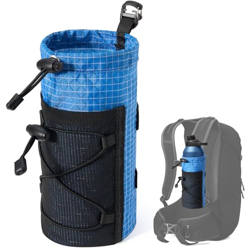 Large Water Bottle Holder Pouch Bag, Backpack Water Bottle Holder Mesh Bag Carrier Fits for 10-32oz Bottles, Heavy-Duty Water Bottles Holder Accessories for Hiking, Sports, Travel, Outdoor - color: Blue