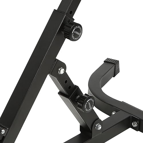 Roman Chair Back Extension Weight Bench Ab Machine Foldable Angle Height Adjustable Sit up Exercise Multi-Functional Workout Home Gym Exercise Equipment Inversion Table for Fitness - color: Upgraded Black