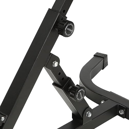 Roman Chair Back Extension Weight Bench Ab Machine Foldable Angle Height Adjustable Sit up Exercise Multi-Functional Workout Home Gym Exercise Equipment Inversion Table for Fitness - color: Upgraded Black