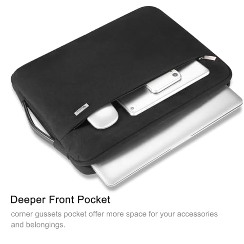 Voova Laptop Sleeve Case 13 13.6 Inch with Handle, 360°Protective Waterproof Slim Computer Bag Cover Compatible with MacBook Air 13 M1/M2/M3/M4 2020-2024, MacBook Pro 13, IPad Air/Pro 13, Black - color: Black, size: 12.6-13.6 Inch