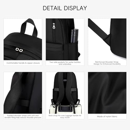 BAGOK Lightweight Nylon Backpack for Women & Men – Foldable, Large Capacity, Ideal for School, Travel & Work - color: Black