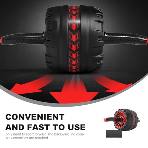 Abdominal Wheel for Fitness with Thickened Anti-Skid Roller and Black Pad Core Strength Trainer for Men and Women Home Gym Workout 7.08X7.08X5.90 Inches