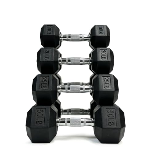 Dumbbells Set Rubber Hex Weights for Home Gym Durable Construction Convenient Storage Space Saving Design Complete Weight Set Barbell Coated for Exercise Training - style: 210 lb set