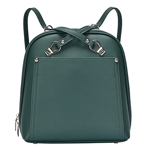 MMS Brands Miztique Daisy Convertible Backpack Purse for Women | Vegan Leather Shoulder Strap Bag or Convertible Backpack | (Emerald) - color: Emerald
