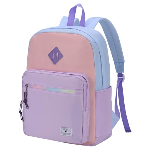 VX VONXURY Backpack for Men Women, Lightweight Kids School Bag, Classic Basic Laptop Bookbag for College Work Travel Hiking - color: Blue Purple