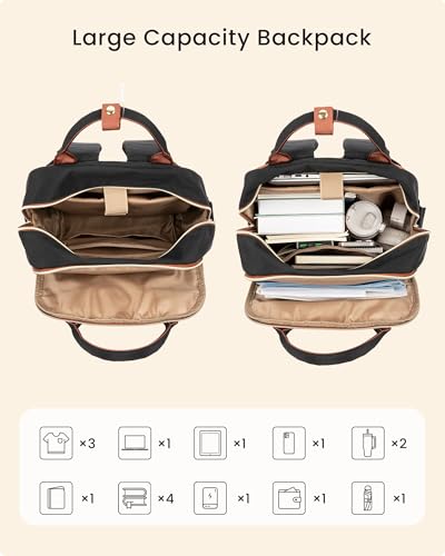 LOVEVOOK Backpack Black White Brown 18.4 inch - color: Black White Brown, size: 18.4 inch